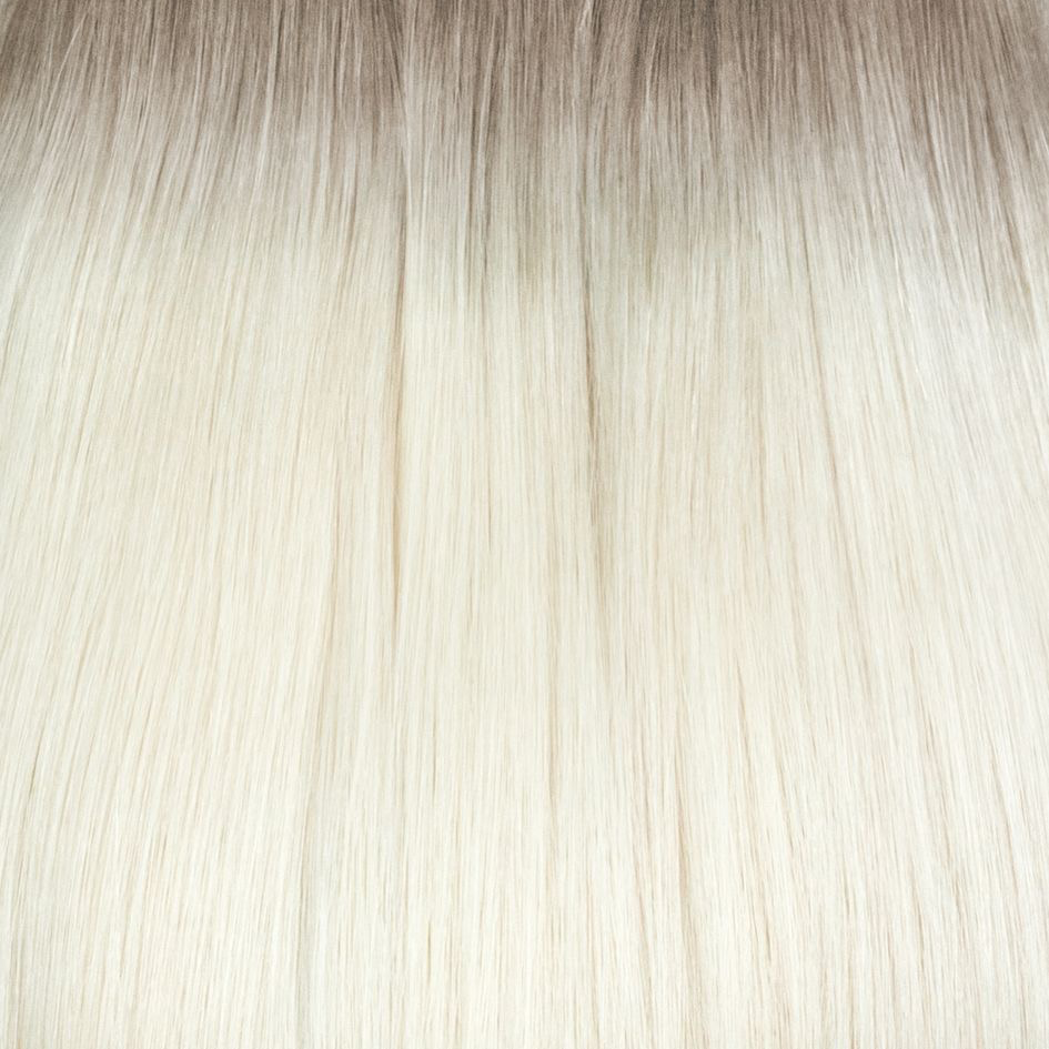 Close-up of light blonde hair strands