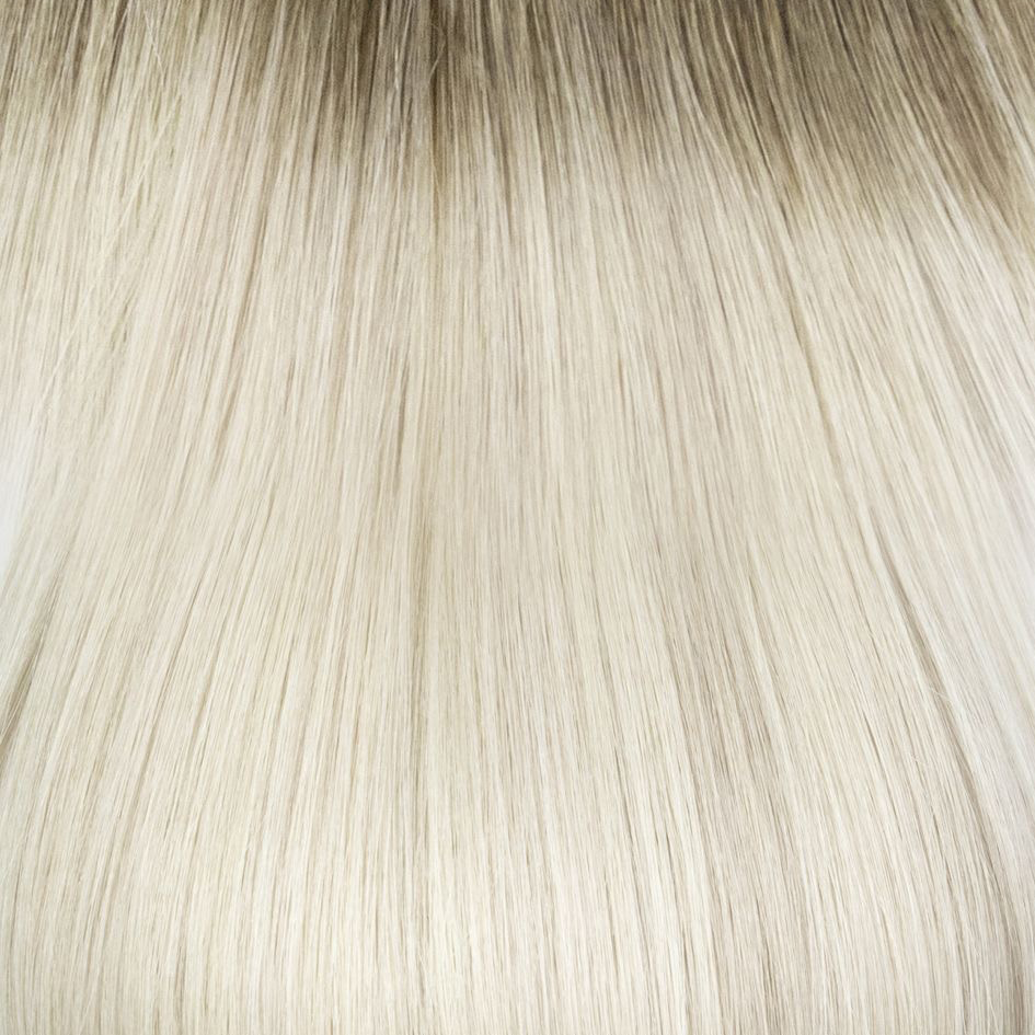 Close-up of light blonde hair strands